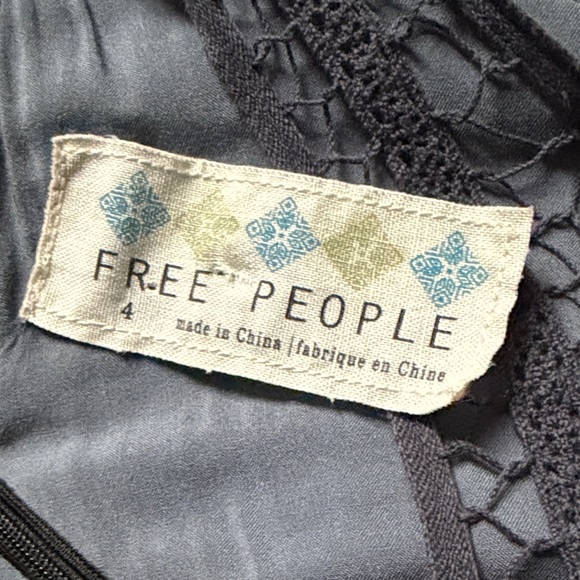 Free People Black and Blue Floral Maxi Dress Size 4 - Picture 2 of 9